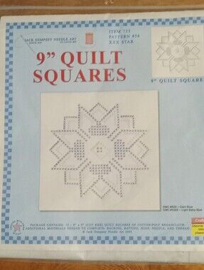 Jack Dempsey 9" Quilt Squares for Embroidery  Star Pattern